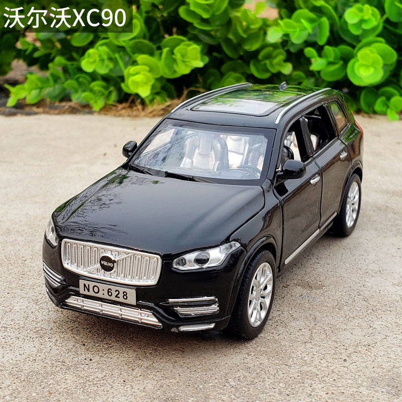 1:32沃尔沃xc90合金汽车模型SUV越野仿真车模声光回力玩具车摆件