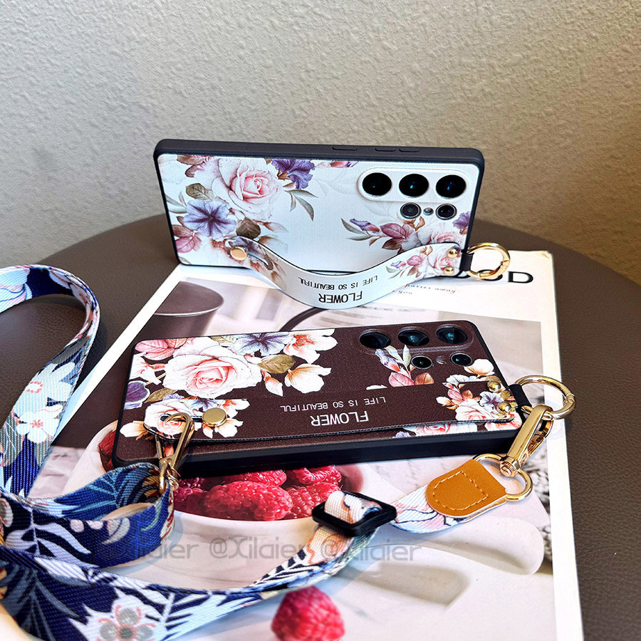 布隆斯vivo复古玫瑰腕带防摔壳