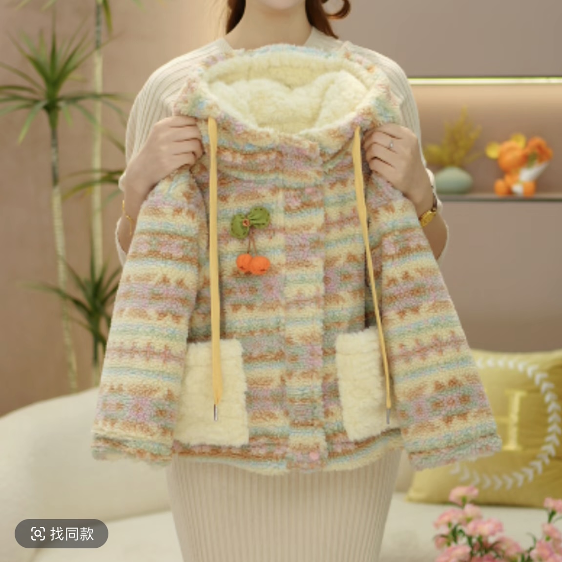 女童毛毛衣外套冬款2025新款