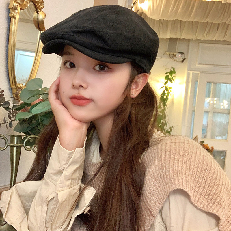 圆脸适合复古风个性春秋款贝雷帽