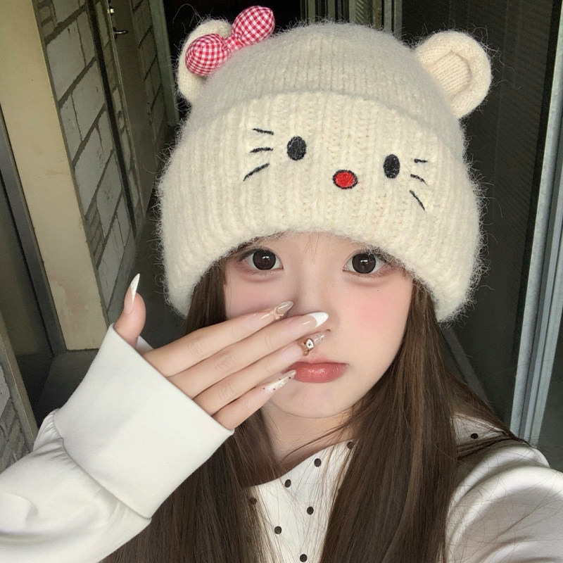 可爱猫耳朵毛线帽子女秋冬季保暖护耳针织帽百搭大头围显脸小冷帽,服饰配件/皮带/帽子/围巾,帽子,淘宝优惠券,粉丝福利购,淘宝优惠卷