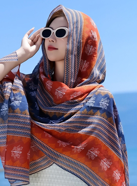 民族风围巾女夏防晒披肩云南青海