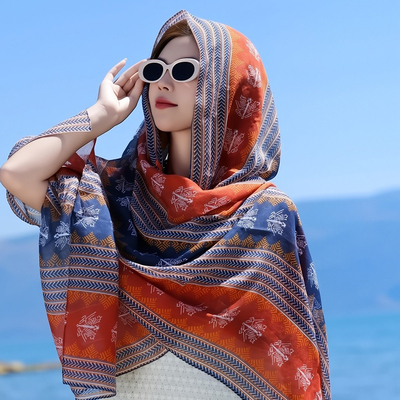 民族风围巾女夏防晒披肩云南青海