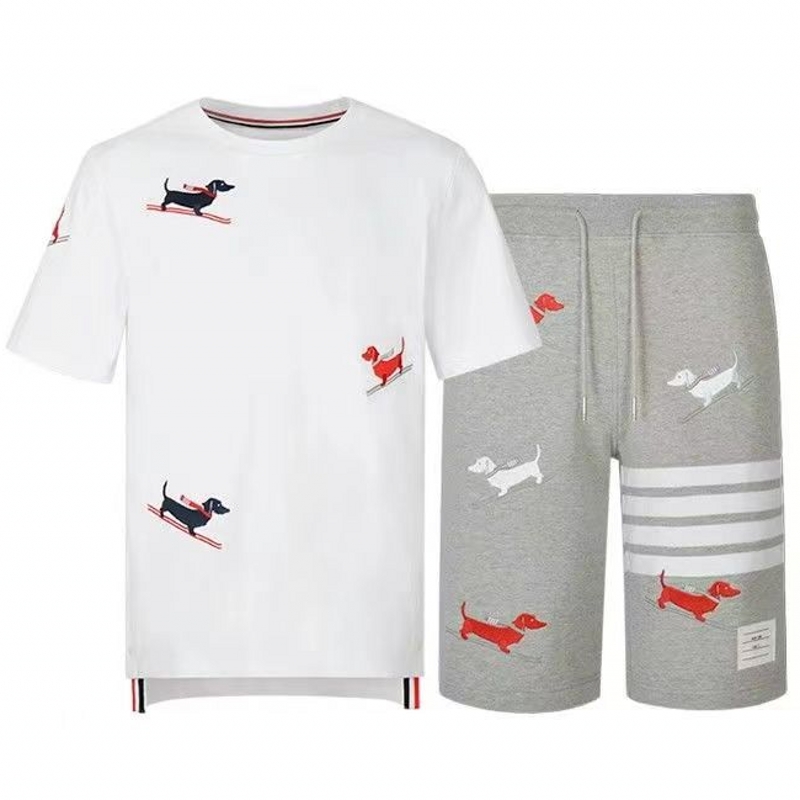 夏季tb休闲套装男士运动短袖短裤