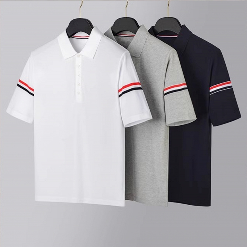 夏季tb短袖t恤男修身翻领POLO衫潮流珠地棉纯棉半袖体恤女情侣装