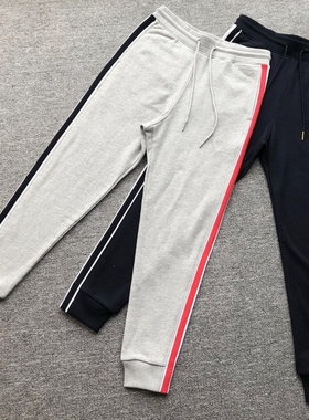 秋冬季tb卫裤男束脚小脚休闲长裤子大码修身纯棉运动裤女情侣装潮