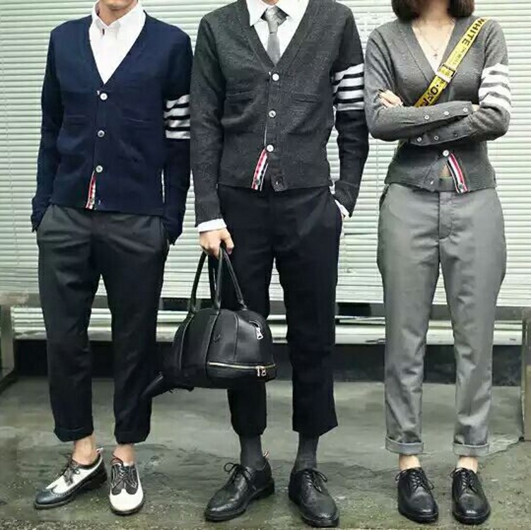 tb开衫针织衫羊毛修身V领情侣装