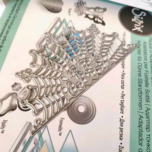 scrapbook DIY相册卡片薄板模具  半圆蜘蛛网 19064