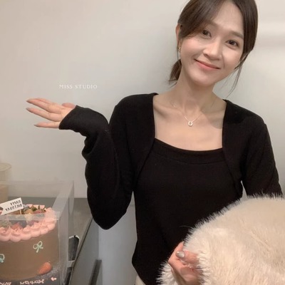 法式方领加绒显瘦打底衫T恤