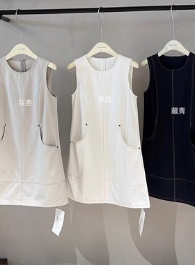 2025年夏季新款气质A字圆领无袖连衣裙高级感背心裙短裙女夏裙子