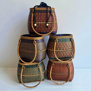 竹编包手工编织包竹编女士手提包复古手提篮手拎包竹制品