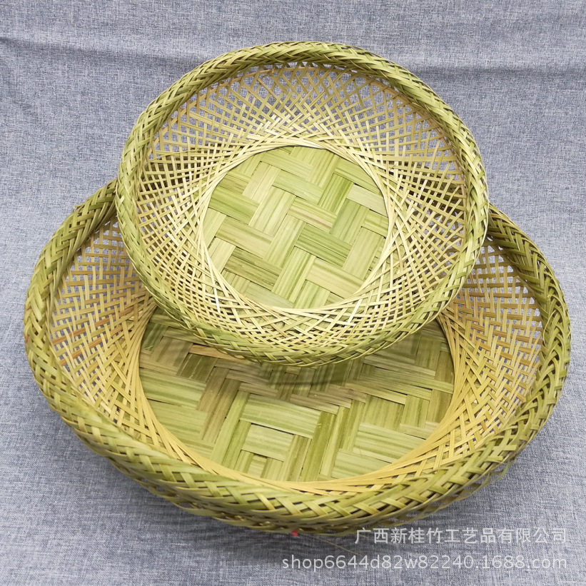 竹编水果篮箩筐馒头收纳篮子家用
