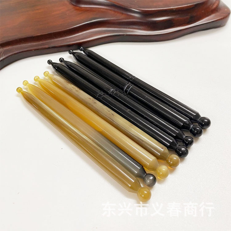 黄牛角刮痧圆笔头疗点牛角制品拨
