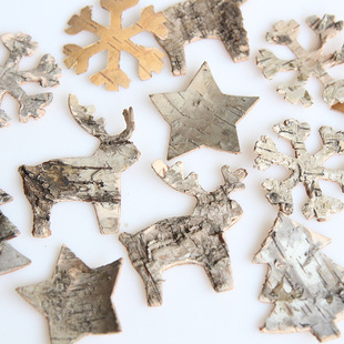 百搭风新品【森系圣诞系列】天然桦树皮家居摆件装饰礼物DIY材料