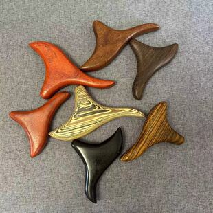 木质三角雀足部足底足疗按摩棒穴位点穴棒多种用途刮痧板手把件