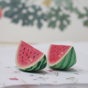 治愈系 木质小西瓜饰品小挂件汽车包包钥匙圈链创意小礼品送朋友