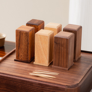 木质便携式 牙签罐小巧创意牙签瓶实木牙签筒简约家用餐厅牙签盒