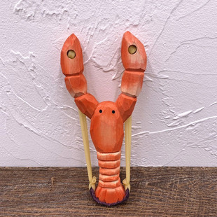 创意木雕动物弹弓手工彩绘玩具原木弹弓 木质户外射击玩具