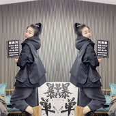 宽松女加棉冲锋衣风衣外套连帽时尚 欧货2025秋季 个性 韩版 休闲 新款
