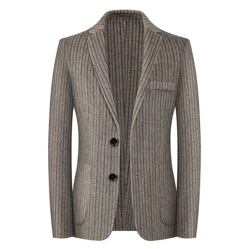 男式休闲西装2026秋冬双面呢羊毛单西纯色商务毛呢男士西服装外套