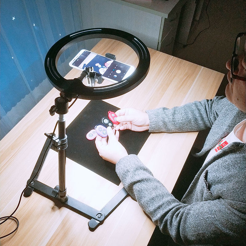 手机俯拍支架桌面录像录视频自拍补光书法画画直播微课录制翻拍架