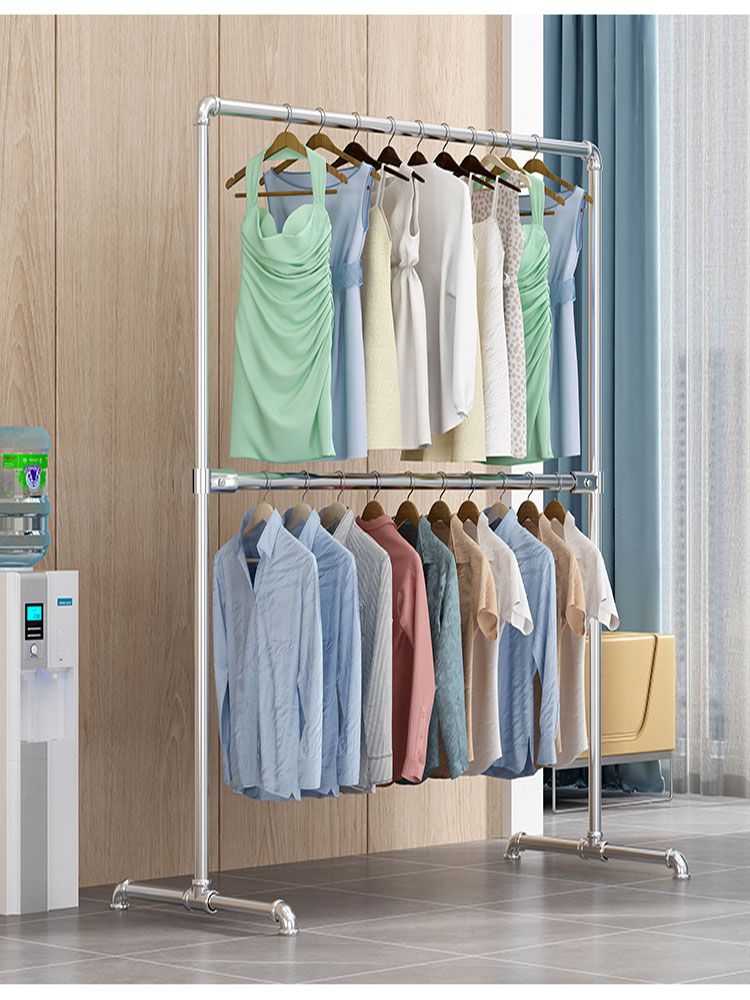 加粗加厚水管落地衣架超强承重