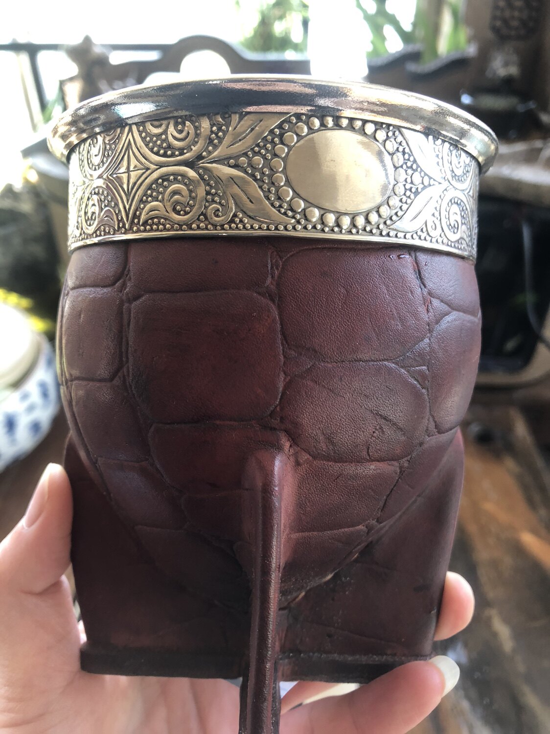 特价现货 阿根廷纯手工制作牛皮马黛茶杯 葫芦杯