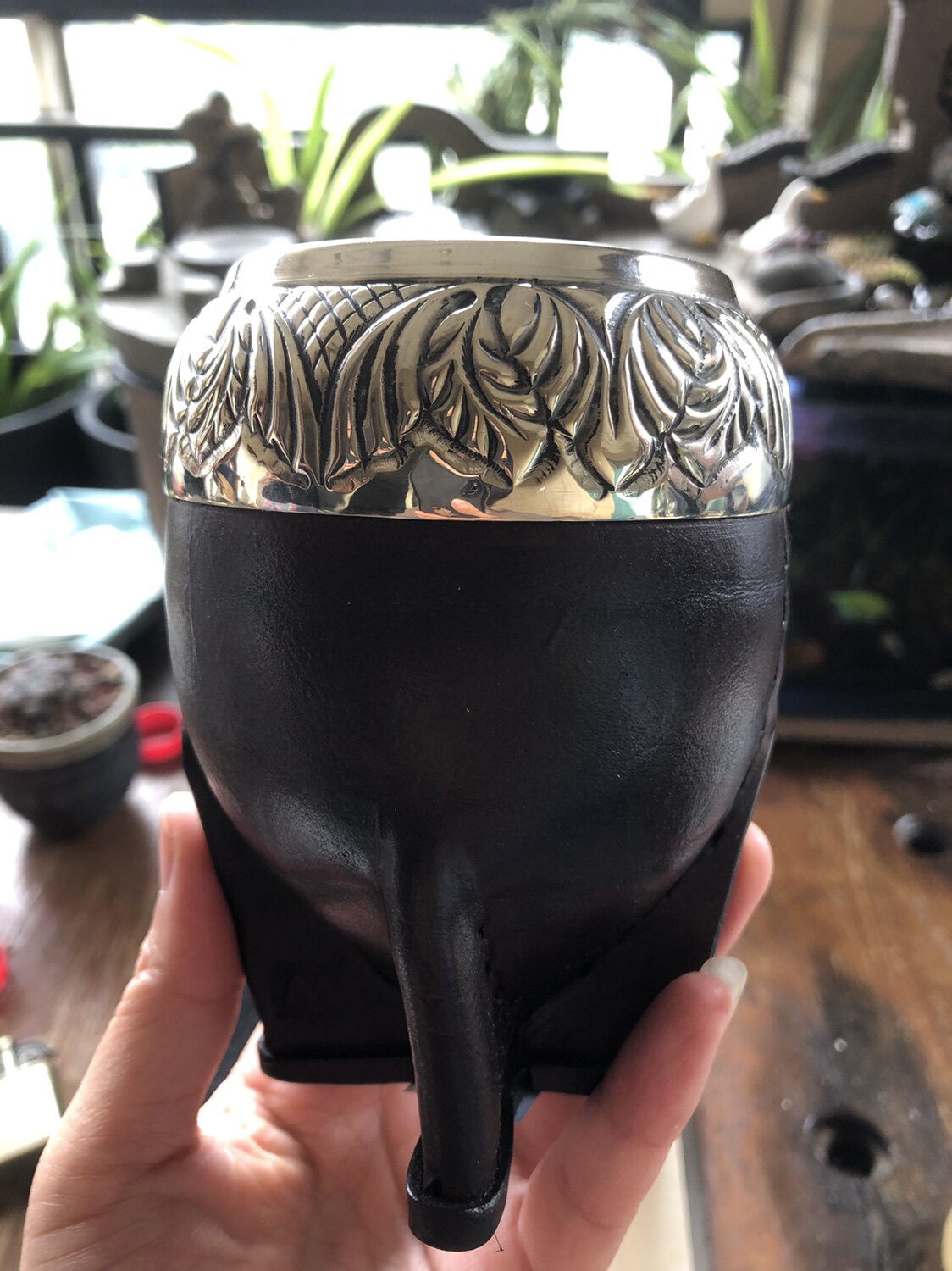 现货 阿根廷纯手工制作牛皮马黛茶杯 葫芦杯