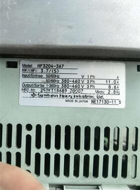 住友变频器HF3204-3A7 电压380v 功率3.7kw(议价)
