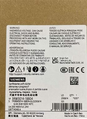 SIEMENS/3RW3014-1BB04 正品(议价)