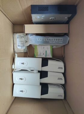 消防队拆机海康6路一整套300w像素poe摄像头，已经恢复，