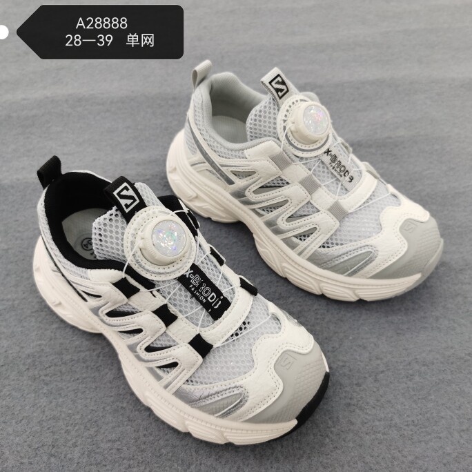 2026春夏单网透气老爹鞋儿童男女童纽扣中大童舒适潮童运动旅游鞋