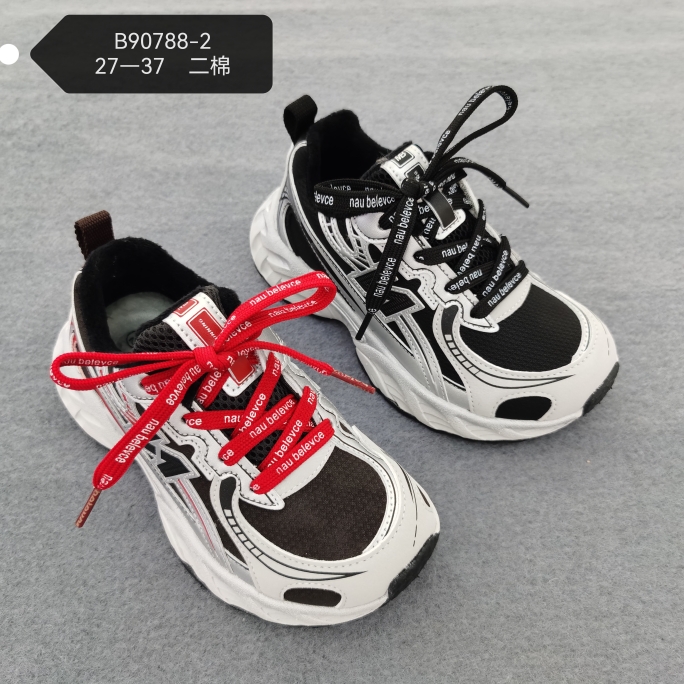 2025菲潮冬季款棉鞋儿童男女童学生轻便防水休闲运动鞋潮童旅游鞋