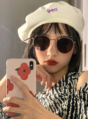 复古圆形墨镜女韩版潮男茶色防晒