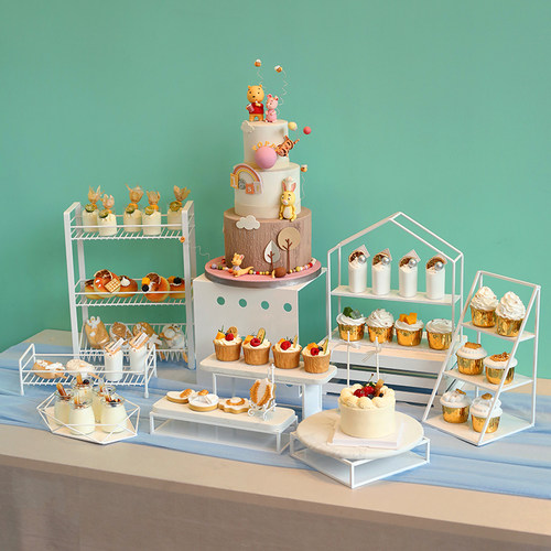 白色铁艺蛋糕架甜品架组合