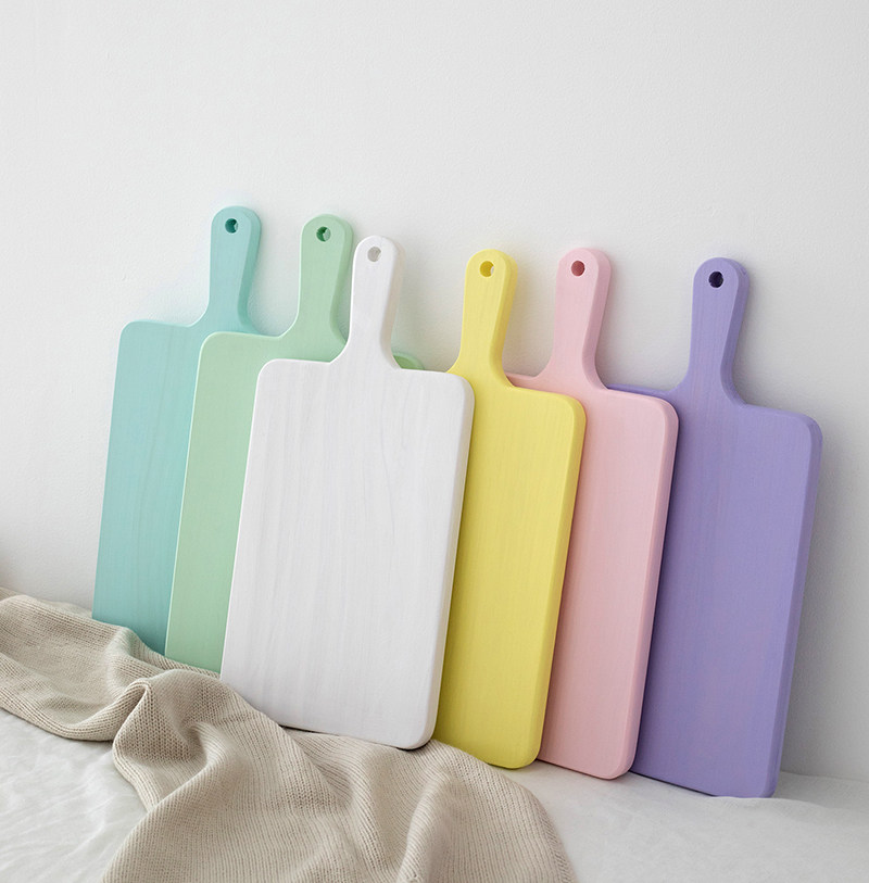 北欧风格彩色蛋糕盘 下午茶点心托盘 美食摄影道具 马卡龙色砧板