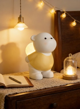 简约现代动物造型可发光台灯摆件