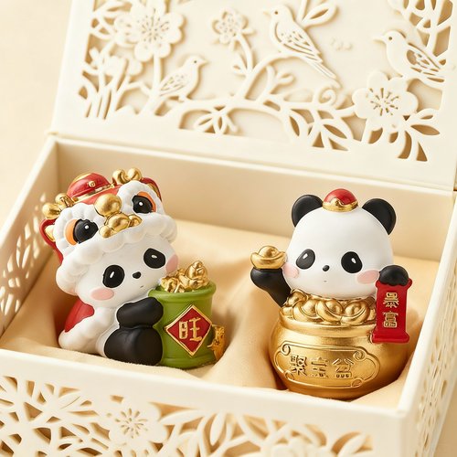 可爱熊猫3D模型摆件日常送礼