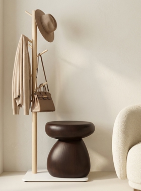 简约现代木质几何落地玄关摆件