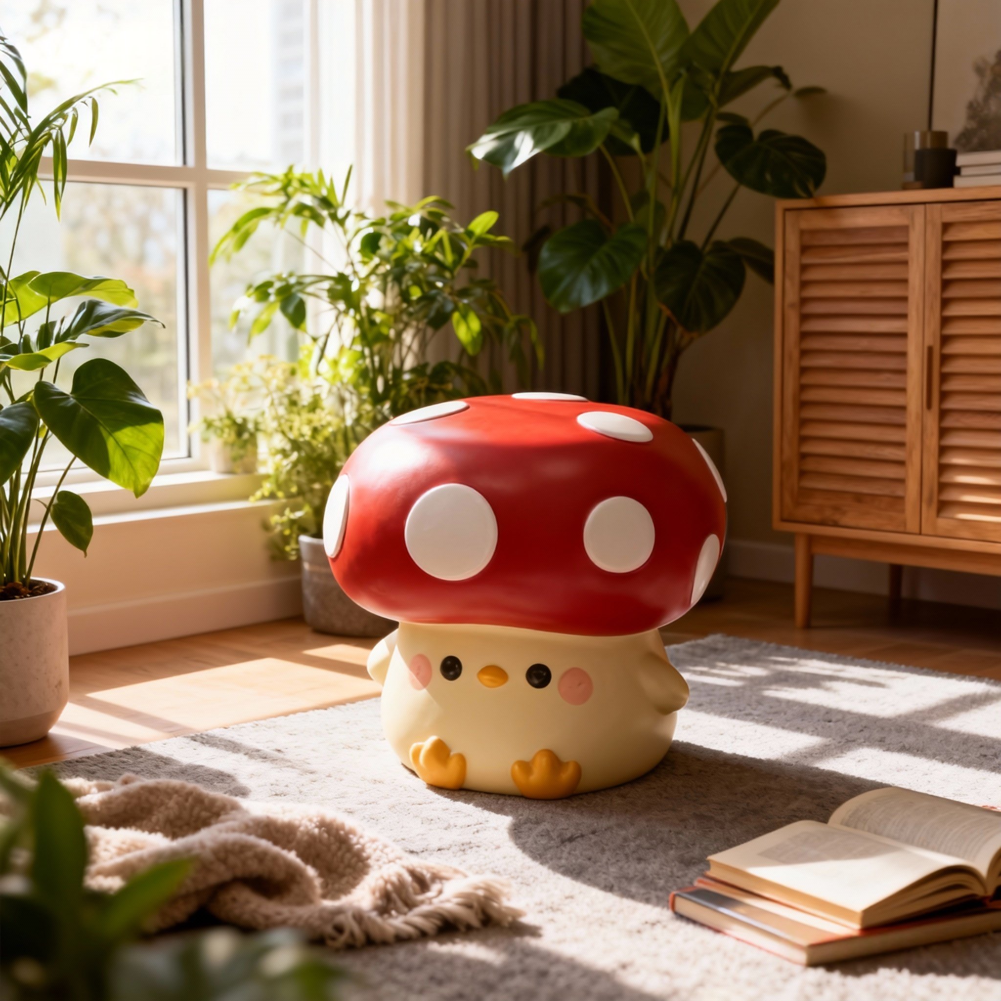 北欧卡通蘑菇儿童凳可爱动物造型宝宝坐凳儿童房家具3-6岁,住宅家具,儿童凳,淘宝优惠券,粉丝福利购,淘宝优惠卷