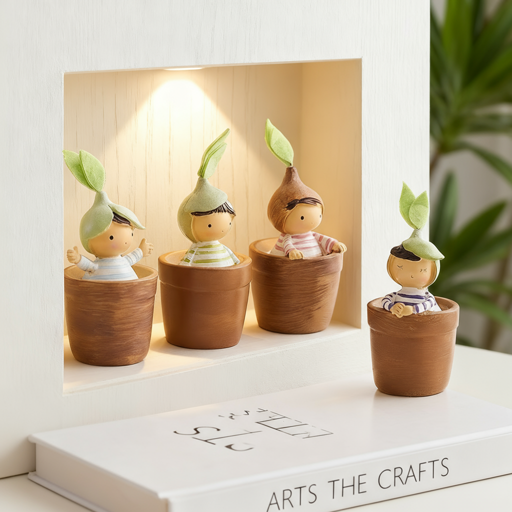 创意可爱卡通手绘树脂摆件礼盒