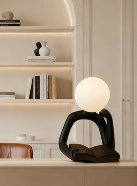 简约现代抽象树脂发光桌面摆件