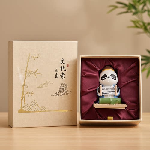 新中式熊猫文玩茶宠摆件