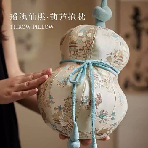 新中式布艺葫芦花鸟国学摆件