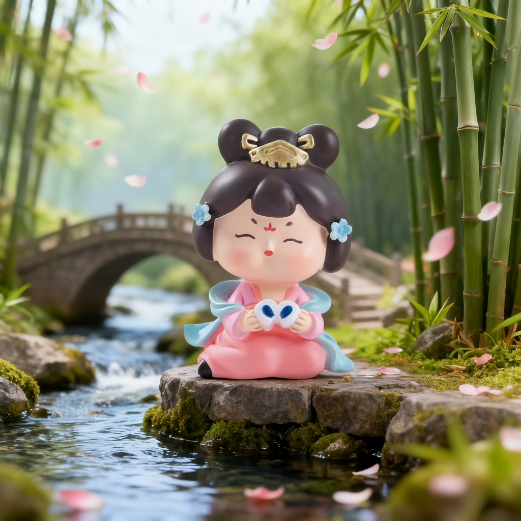 古风人物树脂边框手持化妆镜