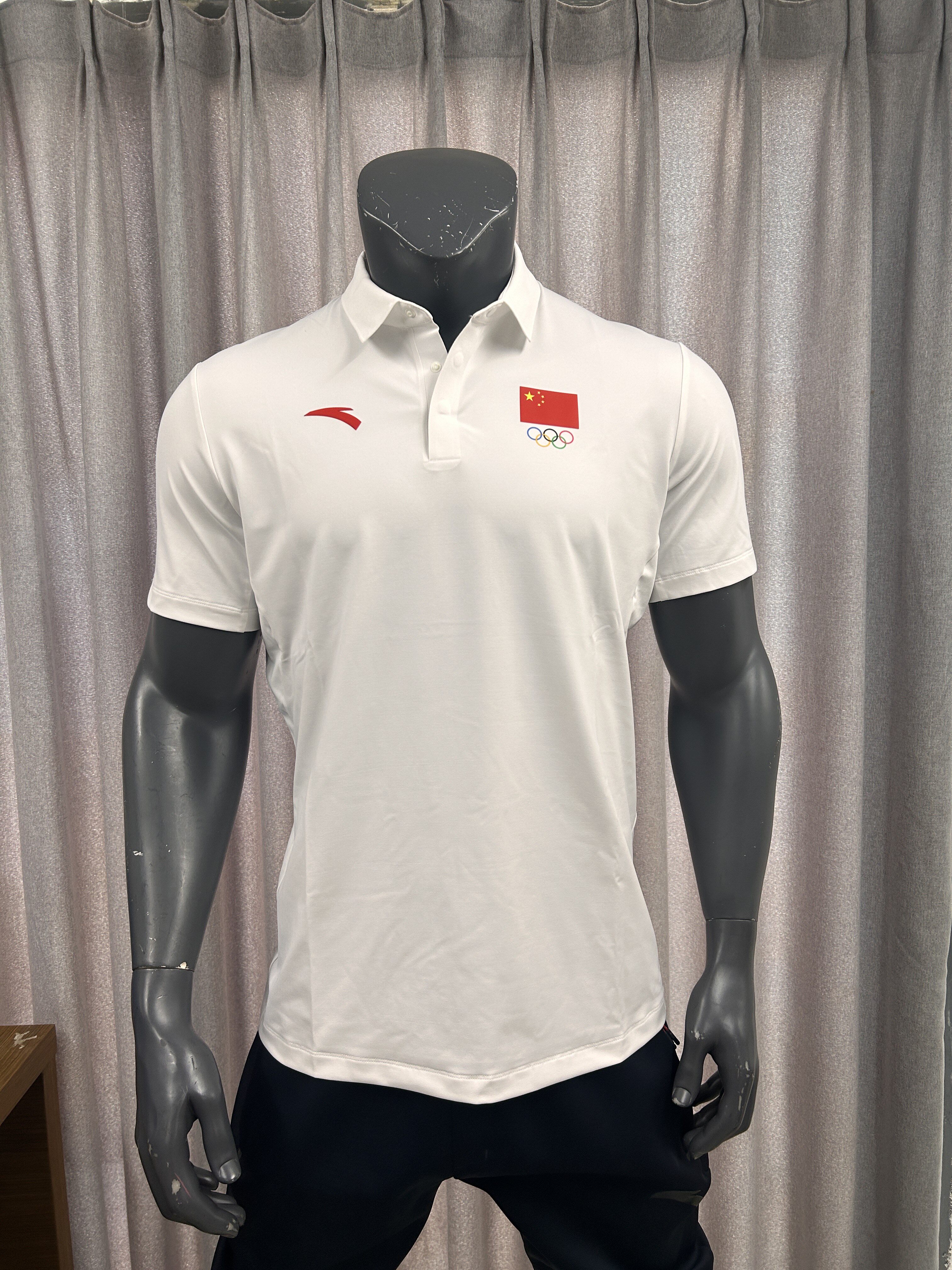 anta/安踏中国家队国旗款短袖polo衫教练短袖衫国旗款训练t恤纯色