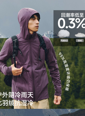 【无损售后】蕉下男士弹力气绒外套CL232连帽中暖气绒服男装棉衣