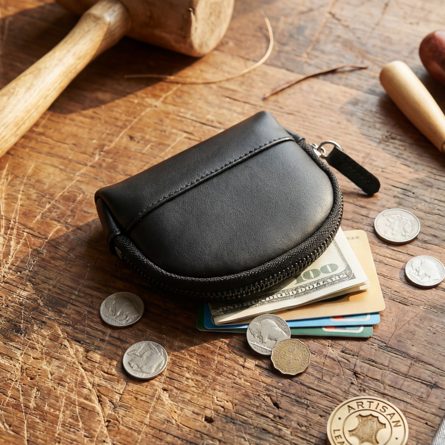 男士头层牛皮零钱包软皮小包硬币包拉链女迷你收纳包真皮短款钱包