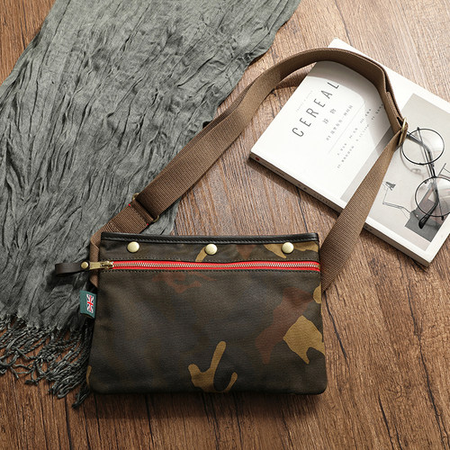 复古休闲帆布斜跨单肩包手机包