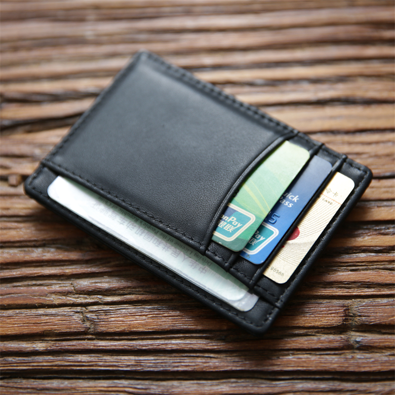 男休闲超薄头层牛皮短款银行卡包